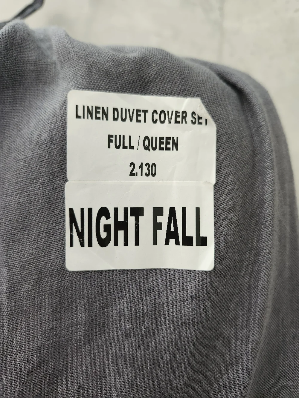 NWT Quince European Linen Duvet Cover Set Full/Queen Night Fall Gray